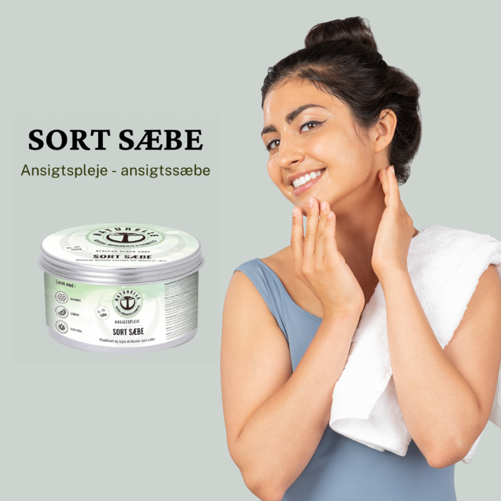 3 stk. ægte afrikansk sort sæbe til at rense ansigtet - øko & vegan 160g