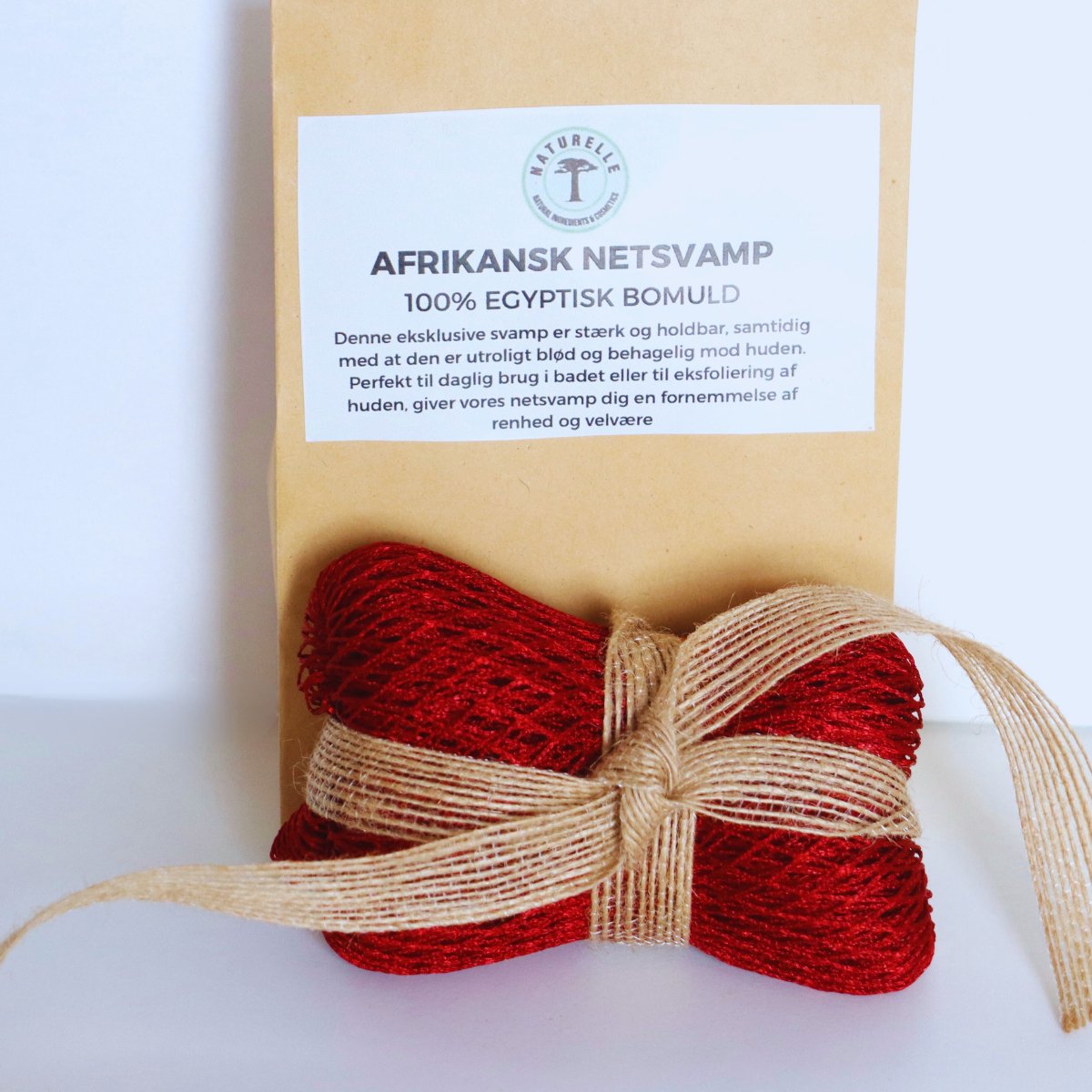 Afrikansk netsvamp til eksfoliering af hud - 100% egyptisk bomuld - Naturelle.dk