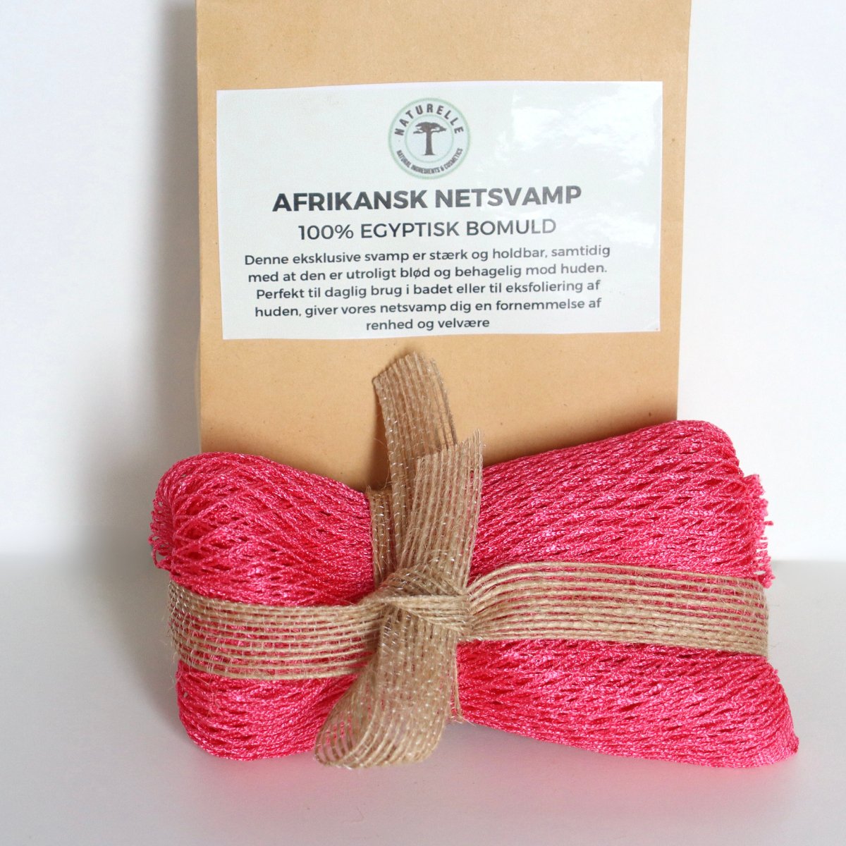 Afrikansk netsvamp til eksfoliering af hud - 100% egyptisk bomuld - Naturelle.dk