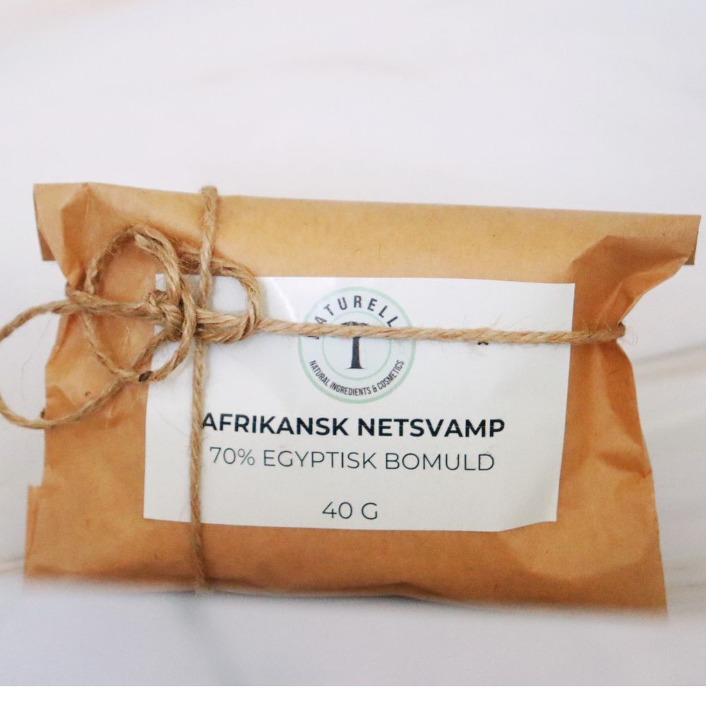 Afrikansk netsvamp til eksfoliering af hud - 70% egyptisk bomuld - Naturelle.dk