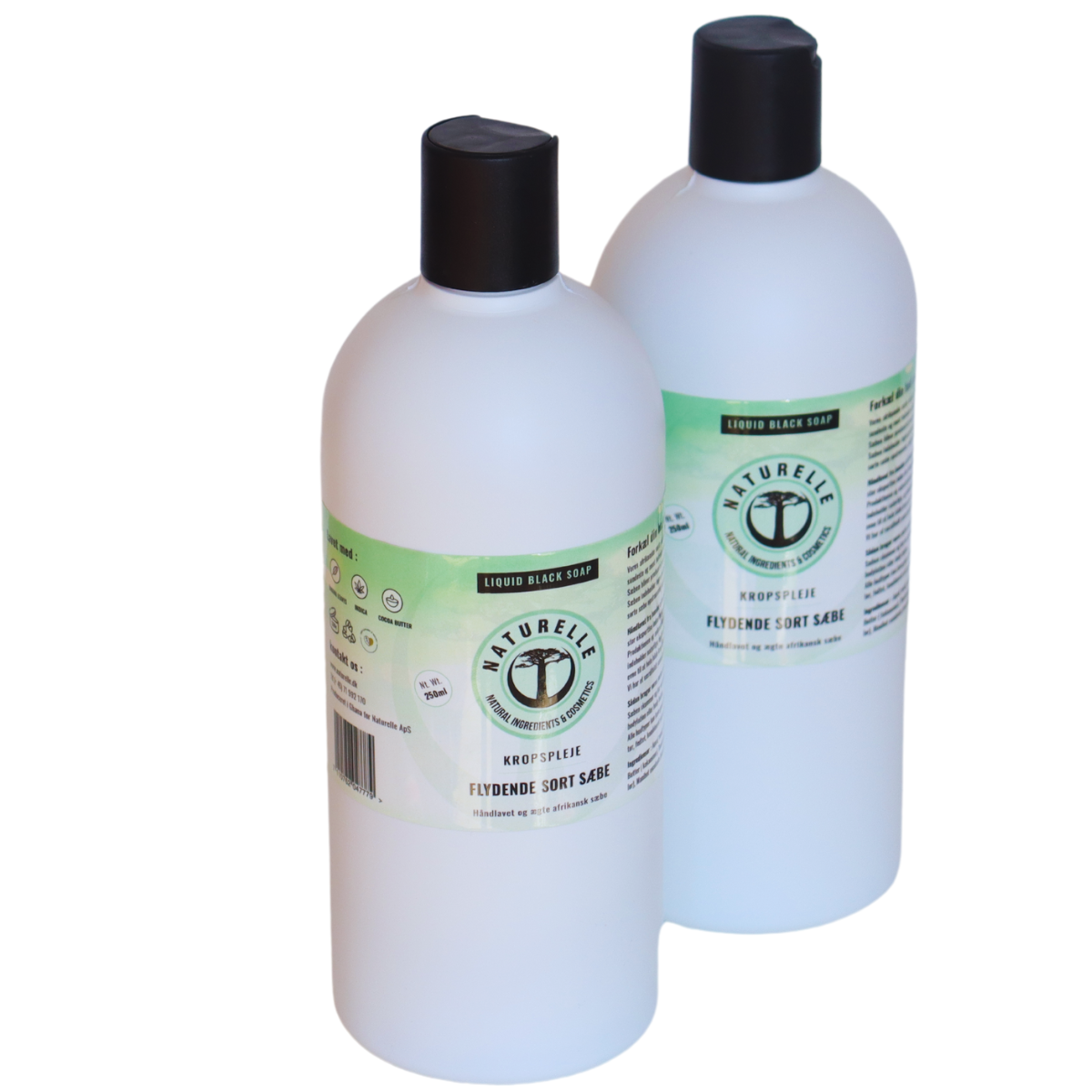 Flydende Autentisk sort sæbe til kropspleje - øko & vegan 1000 ml