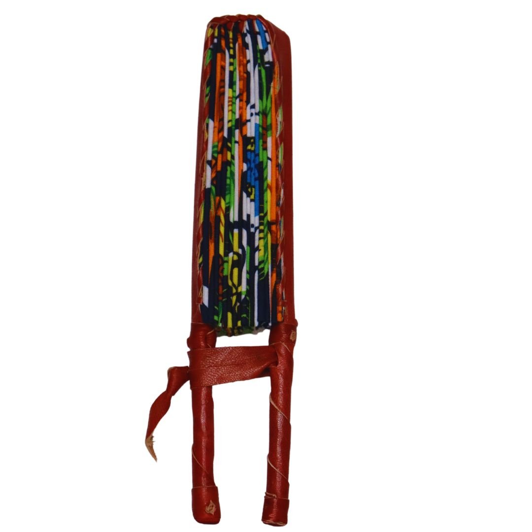 Håndlavet vifte i flot afrikansk stof – unikt design i bomuld og læder - Naturelle.dk