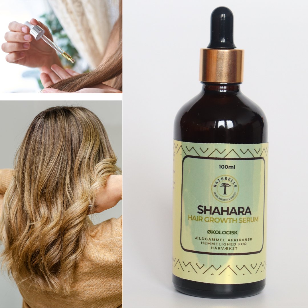 Hårvækstserum Shahara hair growth oil til alle hårtyper 100ml - Naturelle.dk