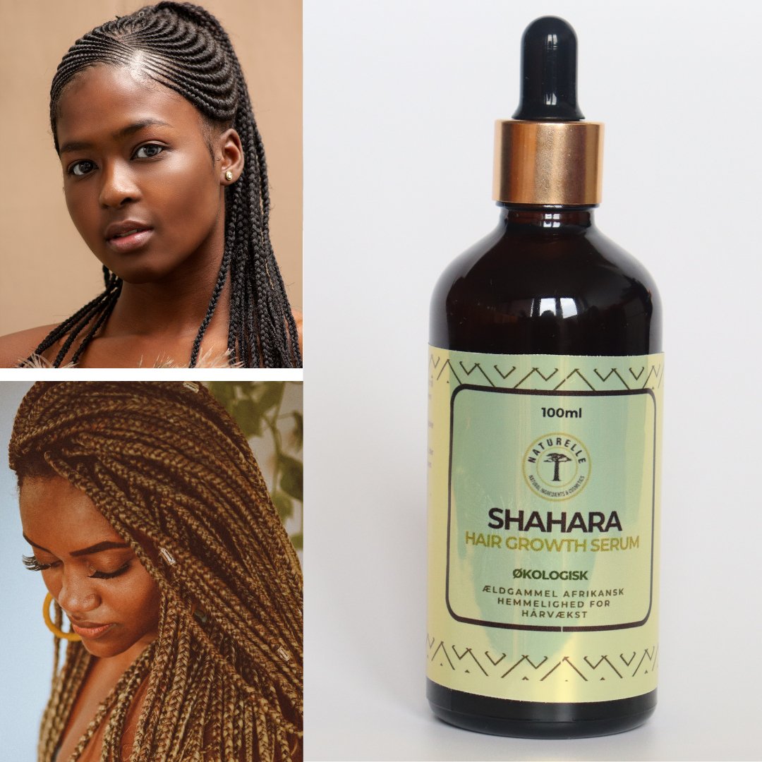 Hårvækstserum Shahara hair growth oil til fletninger 100ml - Naturelle.dk