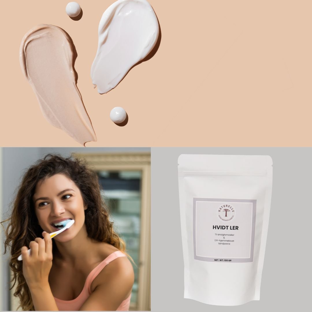 Hvidt kaolin - fjerner snavs og overskydende olie fra huden - 100g - Naturelle.dk