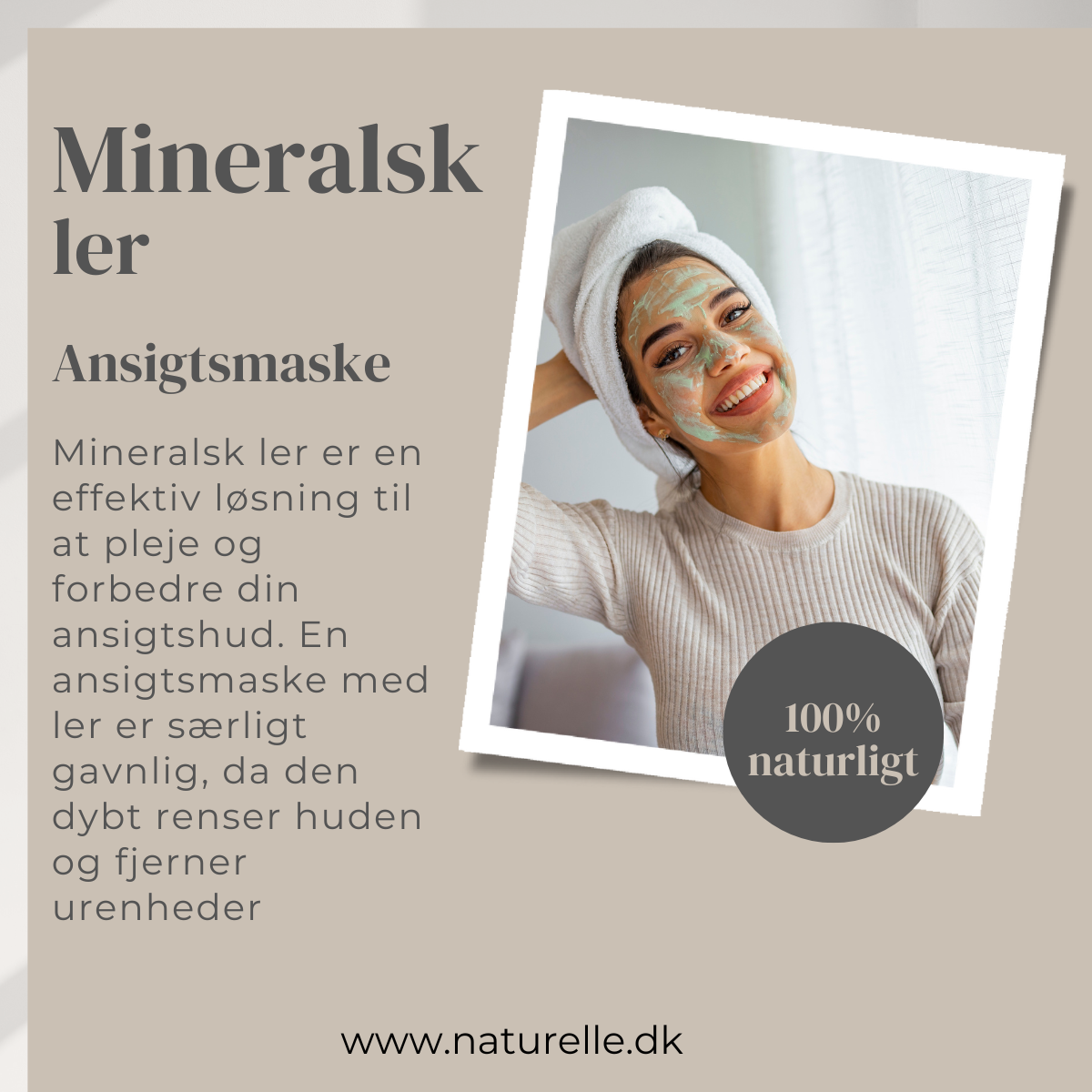 Dybderensende mineralsk ler til ansigtsmaske 30g