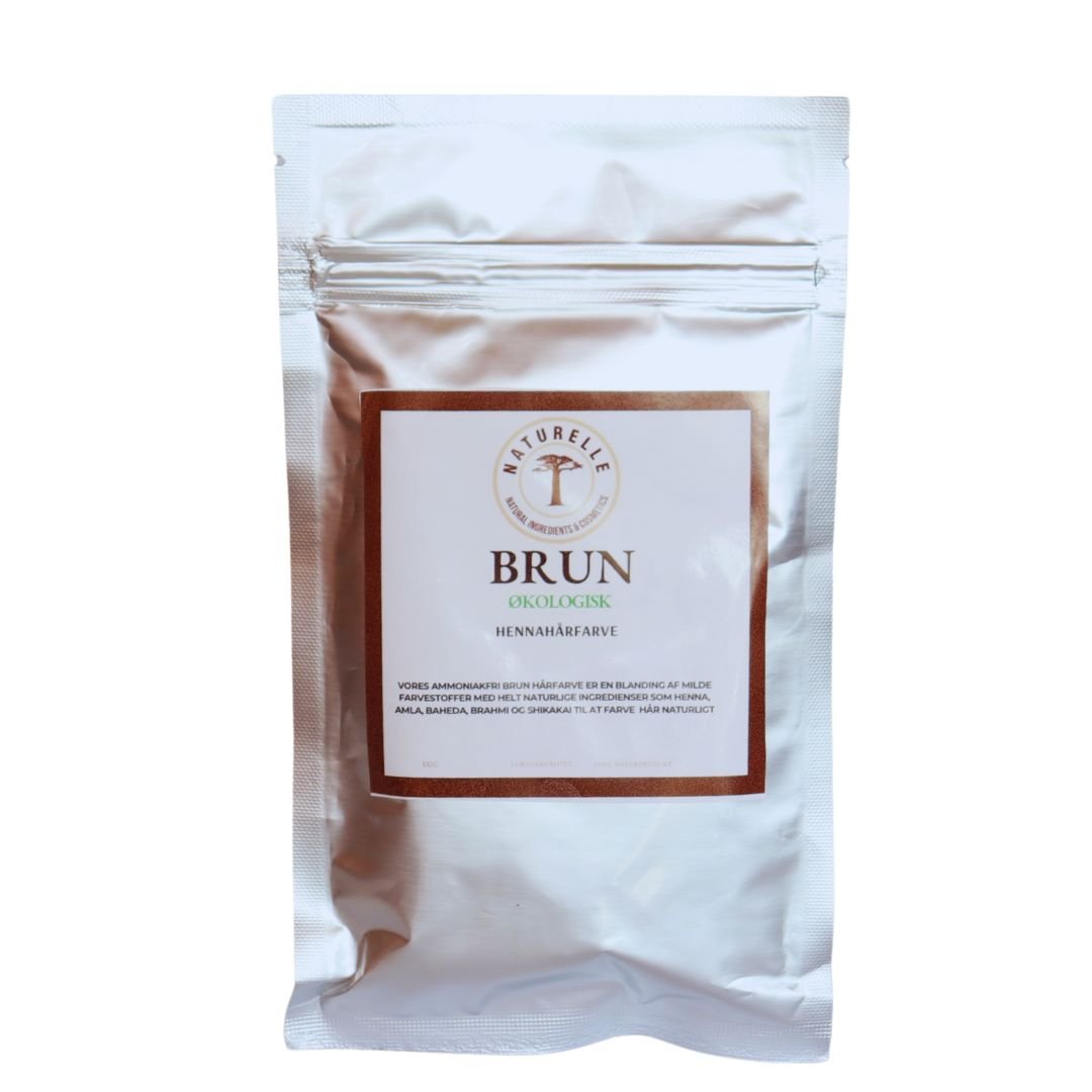 Naturlig brun hårfarve - øko 100g - Naturelle.dk