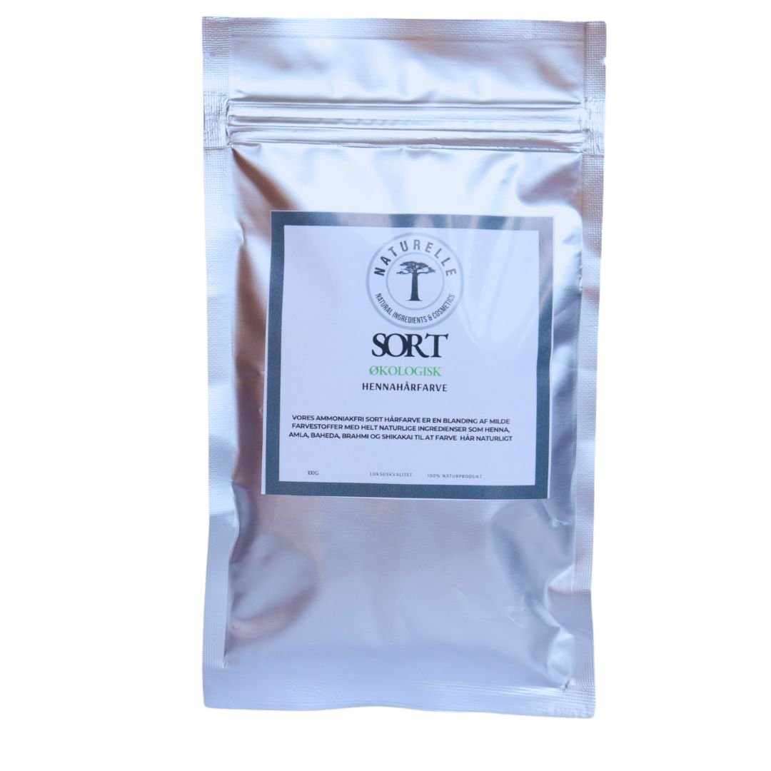 Naturlig sort hårfarve - øko 100g - Naturelle.dk
