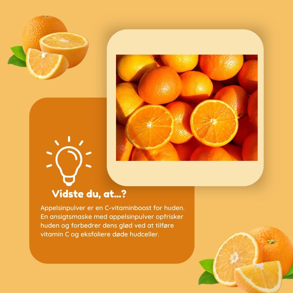 Øko appelsinpulver til ansigtsmaske - C - vitaminboost 40g - Naturelle.dk
