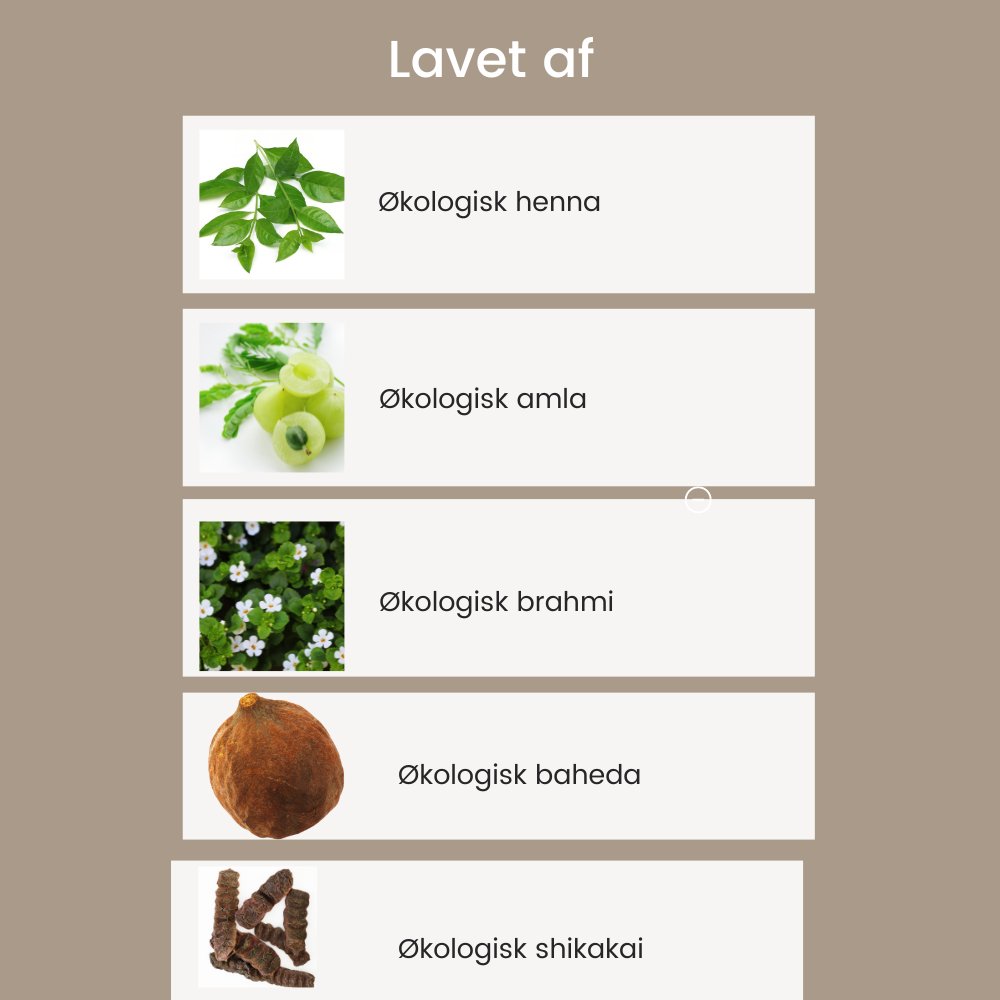 Økologisk rosenbrun henna til hårfarvning - Naturelle.dk