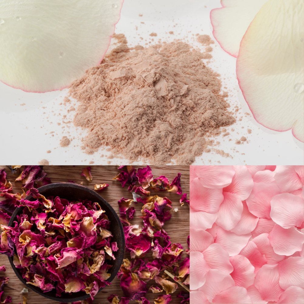 Rosenpulver til ansigtspleje - en anti - aging ansigtsmaske øko 100g - Naturelle.dk