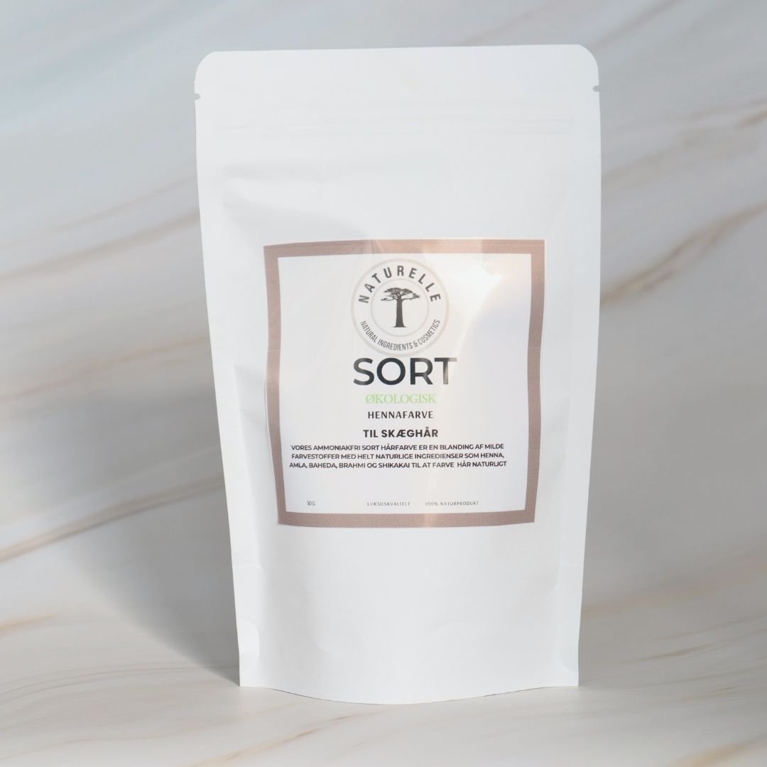 Sort hennafarve til skæghår - 50g - Naturelle.dk