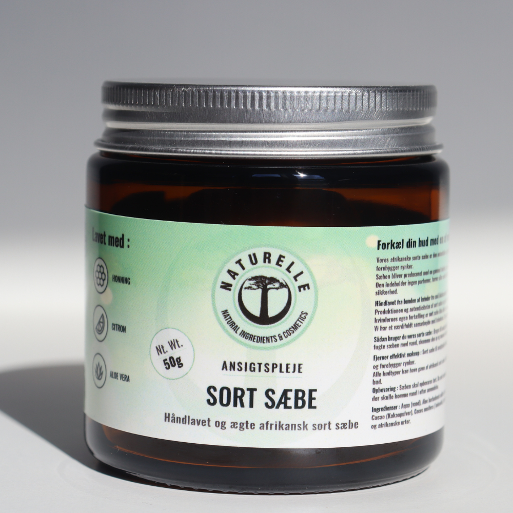 Autentisk sort afrikansk sæbe til ansigtspleje - Øko & Vegan 50g