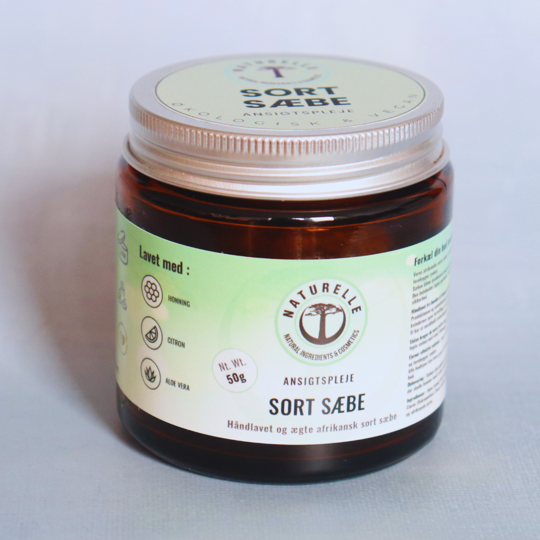 Autentisk sort afrikansk sæbe til ansigtspleje - Øko & Vegan 50g