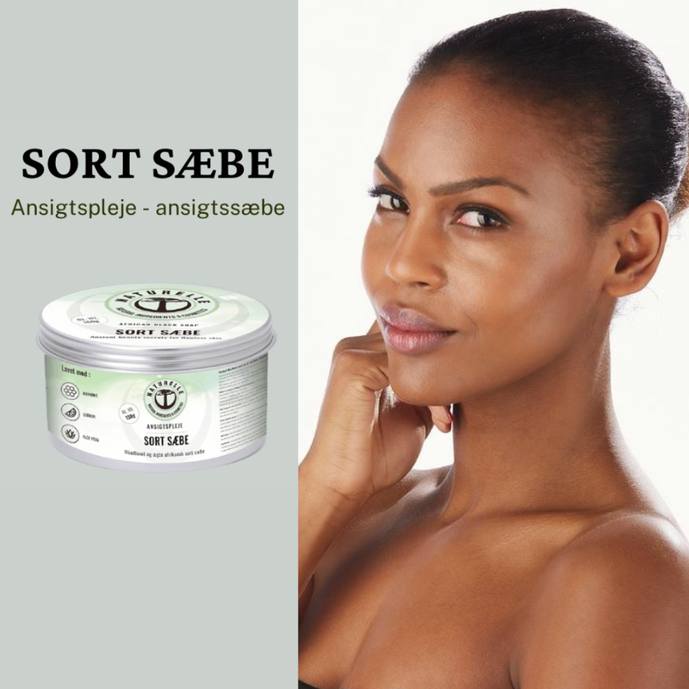 Få smuk hud med sort sæbe til ansigtspleje - øko & vegan 160g