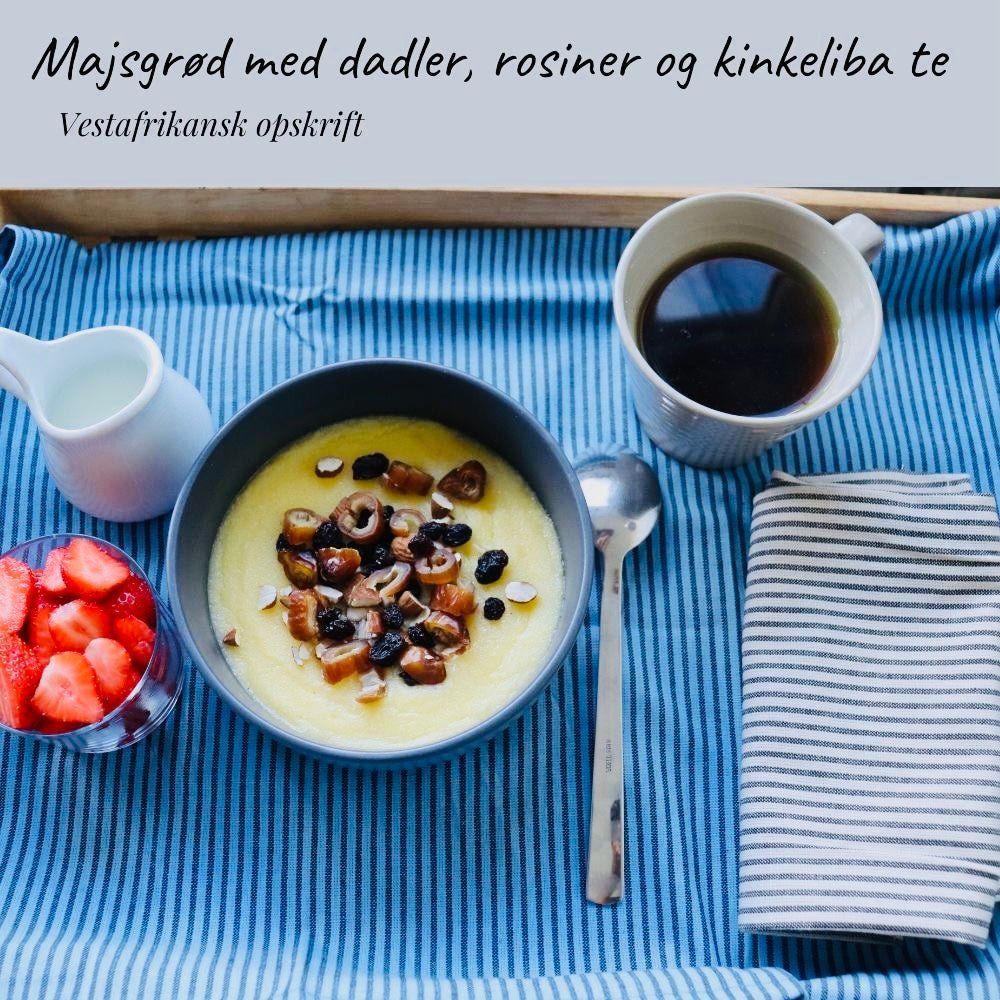 Opskrift: Majsgrød med dadler, rosiner og kinkeliba te - Naturelle.dk