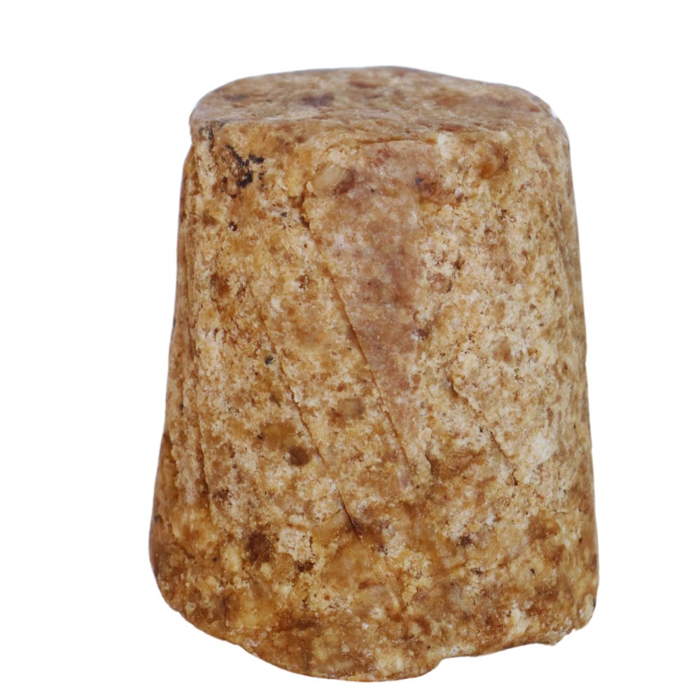 1 stk. sort sæbe til kropspleje + netsvamp i nylon og bomuld - øko & vegan 190g - Naturelle.dk