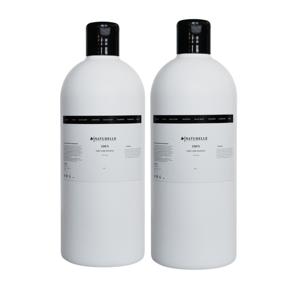 EDEN Sorte sæbe Shampoo - øko vegan 1000g