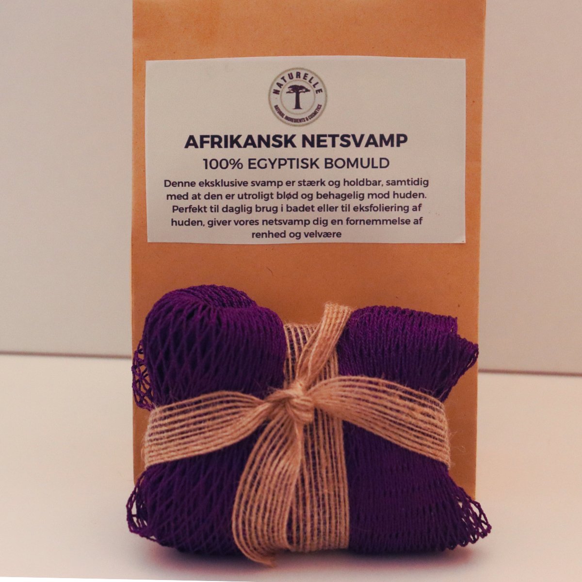 Afrikansk netsvamp til eksfoliering af hud - 100% egyptisk bomuld - Naturelle.dk