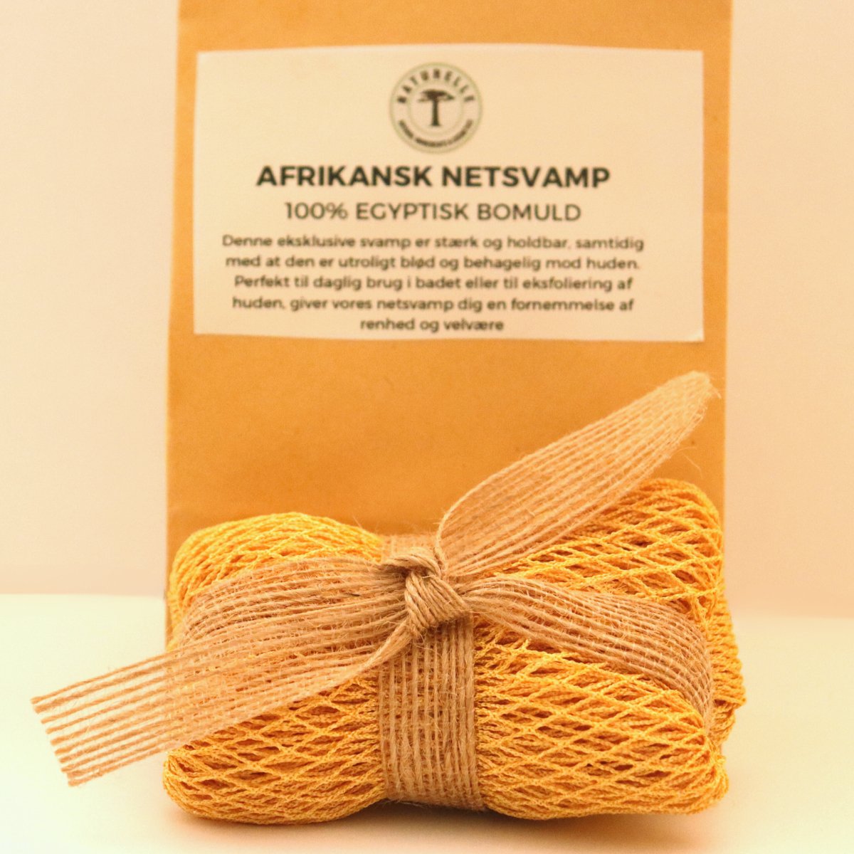 Afrikansk netsvamp til eksfoliering af hud - 100% egyptisk bomuld - Naturelle.dk