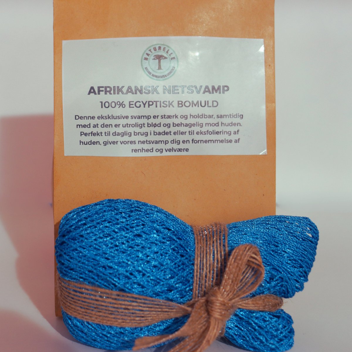 Afrikansk netsvamp til eksfoliering af hud - 100% egyptisk bomuld - Naturelle.dk