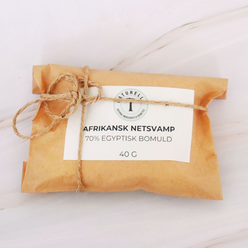 Afrikansk netsvamp til eksfoliering af hud - 70% egyptisk bomuld - Naturelle.dk