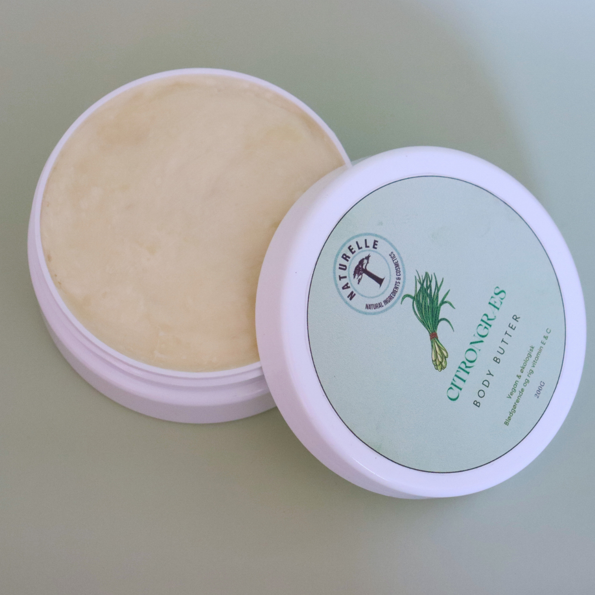 Citrongræs Body Butter Kropsbalm- håndlavet - rig på E-og C 200 ml