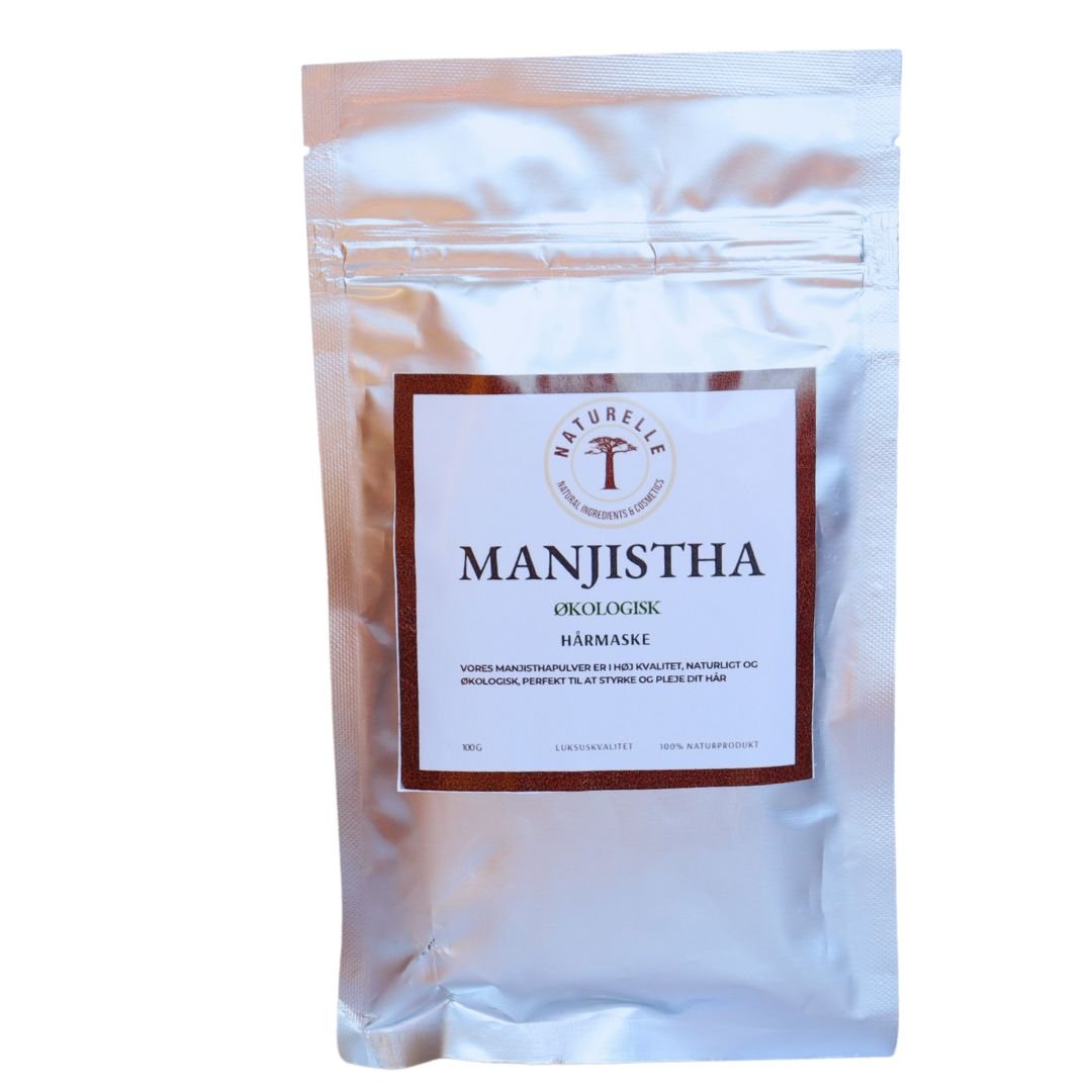 Manjisthapulver til hårmaske - økologisk 100g - Naturelle.dk