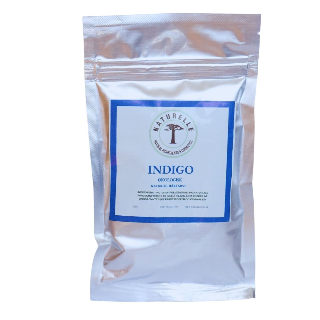 Naturlig indigofarve til hårfarvning - øko 100g - Naturelle.dk