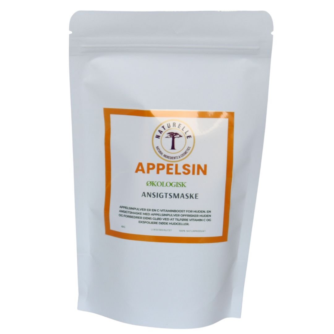 Øko appelsinpulver til ansigtsmaske - C - vitaminboost 40g - Naturelle.dk
