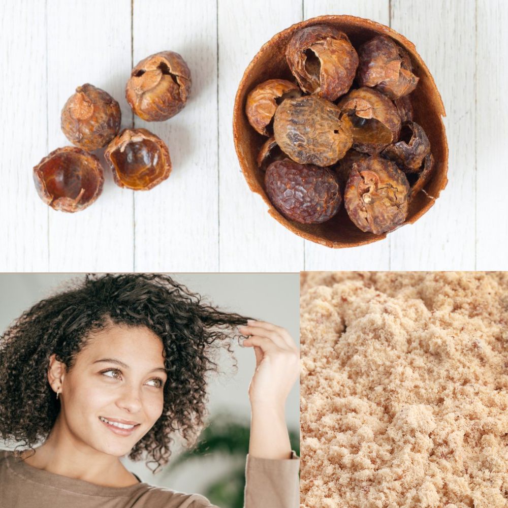 Øko nøddesæbe - pulver| Naturlig vegansk shampoo til skånsom hårvask 100g - Naturelle.dk