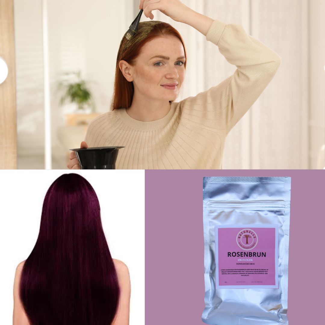 Økologisk rosenbrun henna til hårfarvning - Naturelle.dk