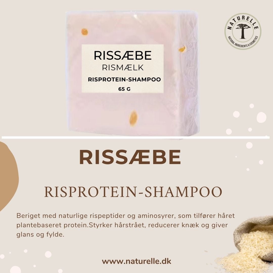 Rissæbe shampoo med rismælksprotein – 65 g - Naturelle.dk