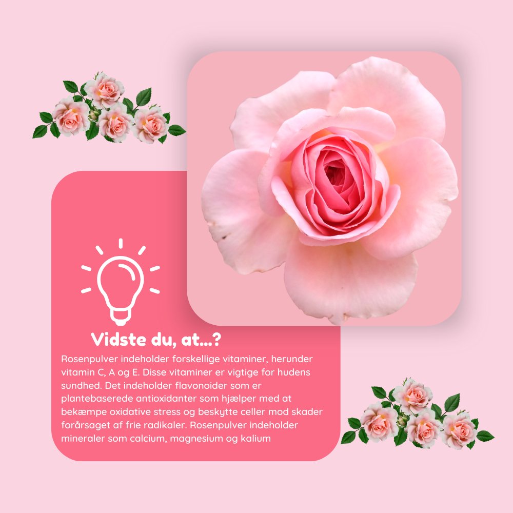 Rosenpulver til ansigtspleje - en anti - aging ansigtsmaske øko 100g - Naturelle.dk