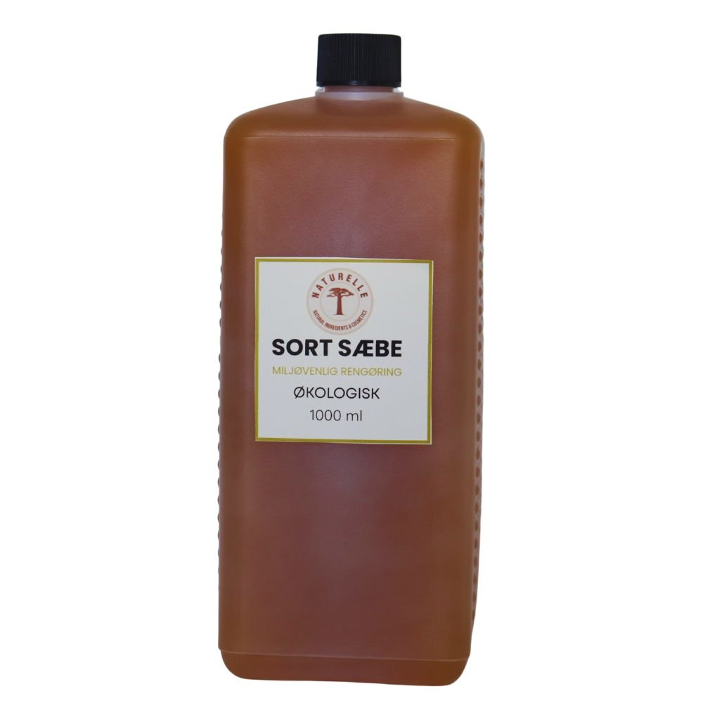 Sort Sæbe – Økologisk Rengøring til Gulve og Overflader 1000 ml - Naturelle.dk