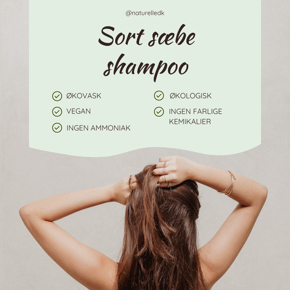 EDEN Sort sæbe shampoo - øko vegan 500g
